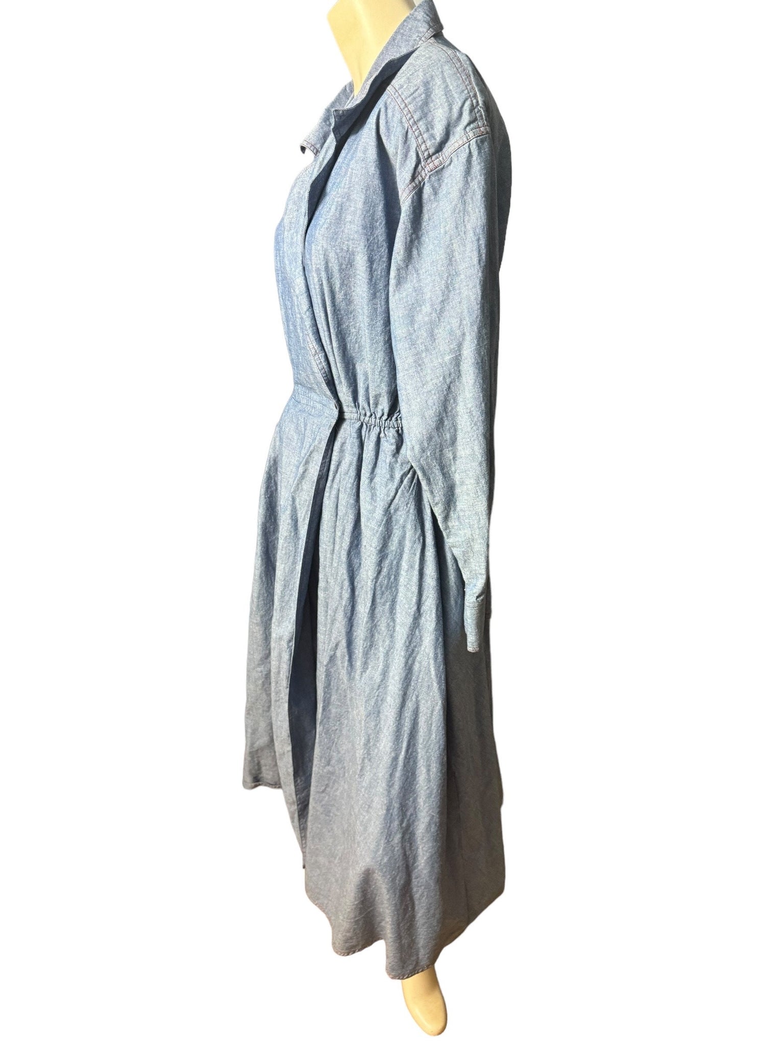 Vintage 80's jean wrap dress L