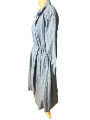 Vintage 80's jean wrap dress L