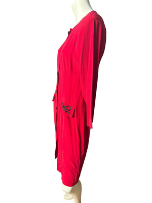 Vintage 80's red bow dress M Kate Warner