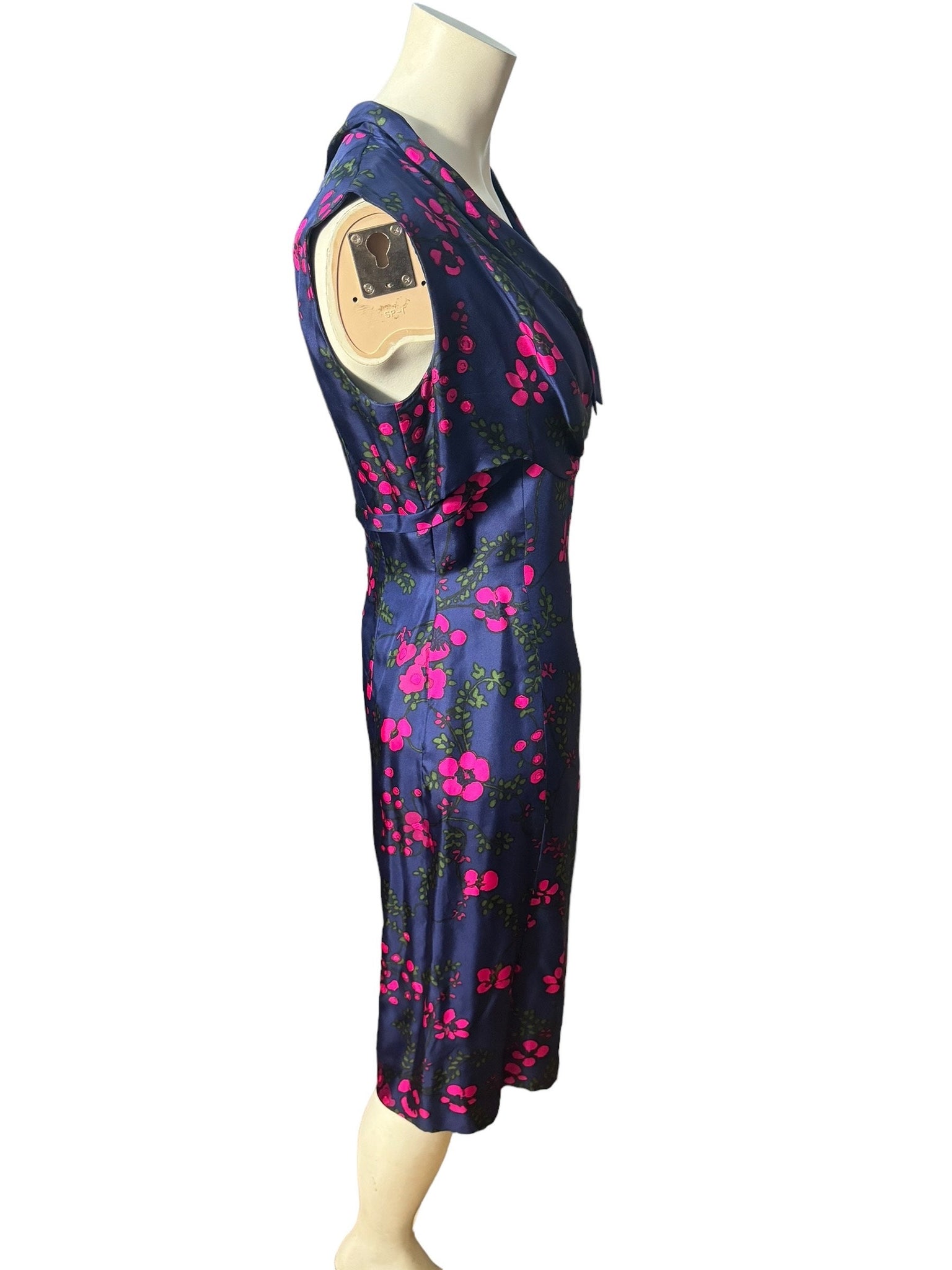 Vintage 50's blue fitted day dress L