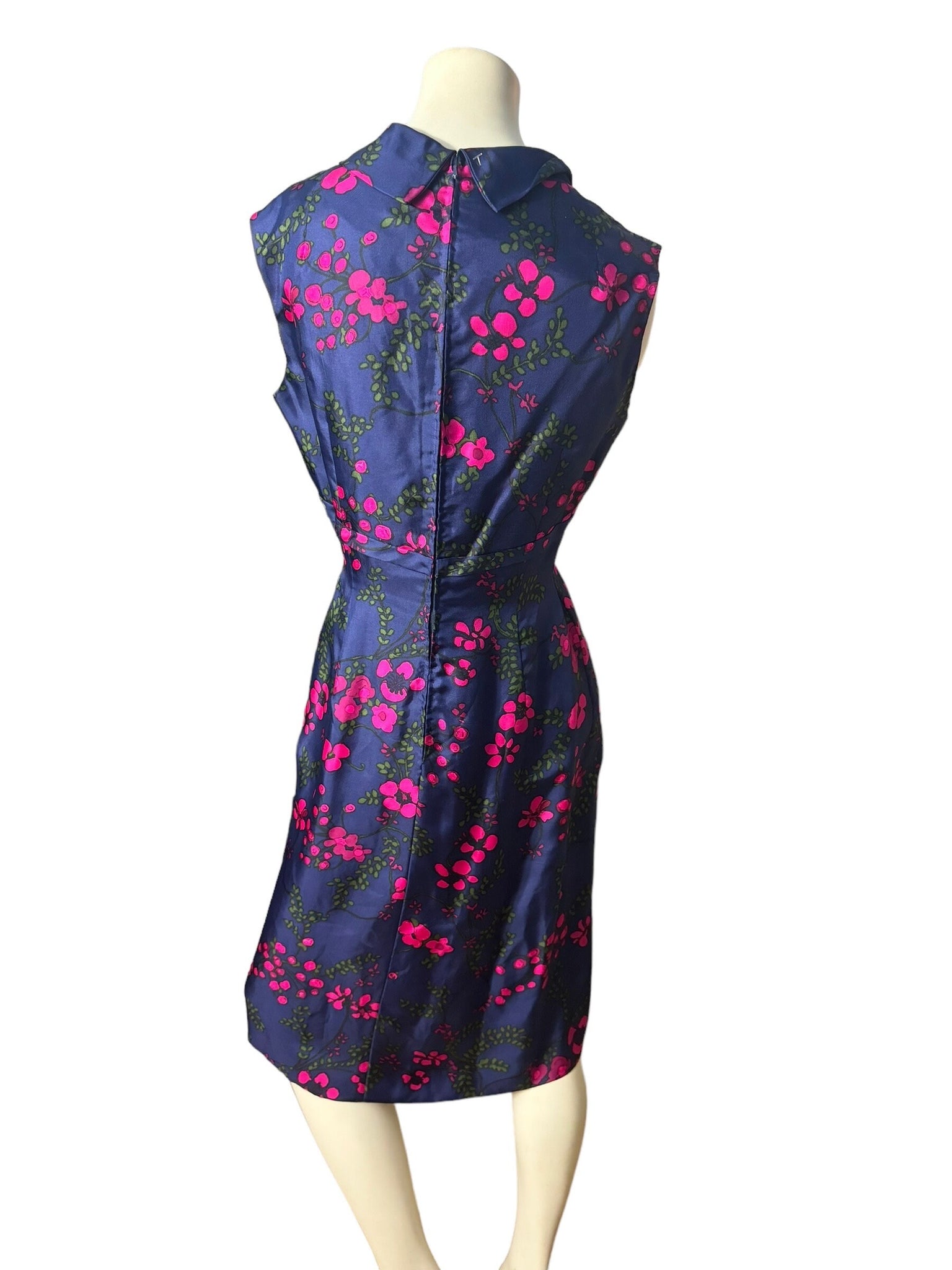 Vintage 50's blue fitted day dress L