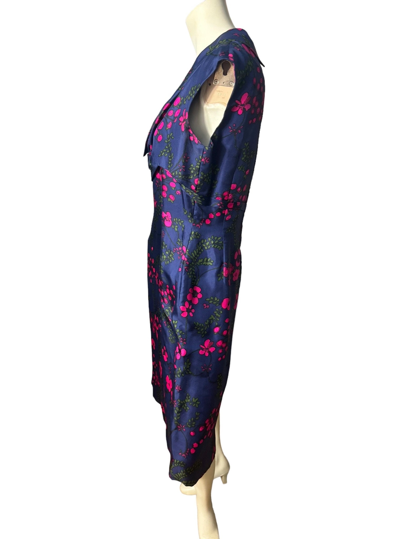 Vintage 50's blue fitted day dress L
