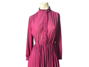 Vintage 70's maroon dress M Hal Ferman