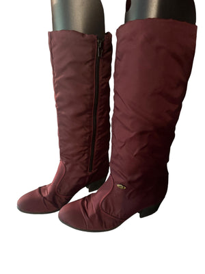 Vintage 70’s nylon purple knee boots 7