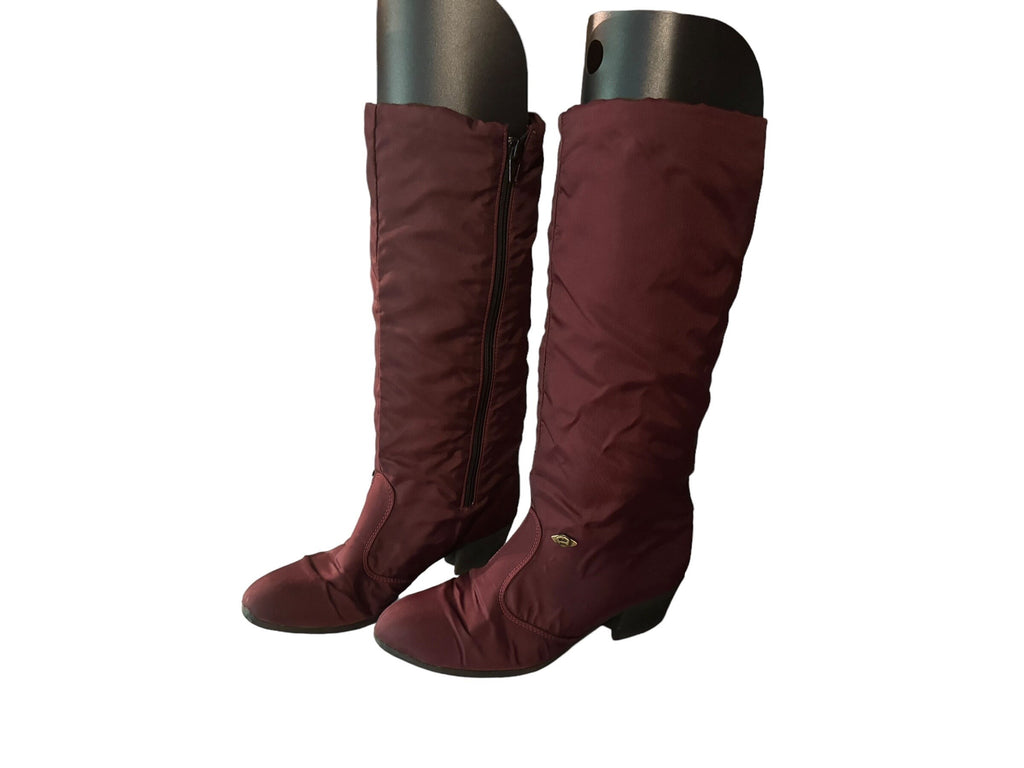 Vintage 70’s nylon purple knee boots 7