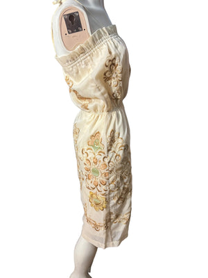 Vintage 70’s embroidered sun dress M