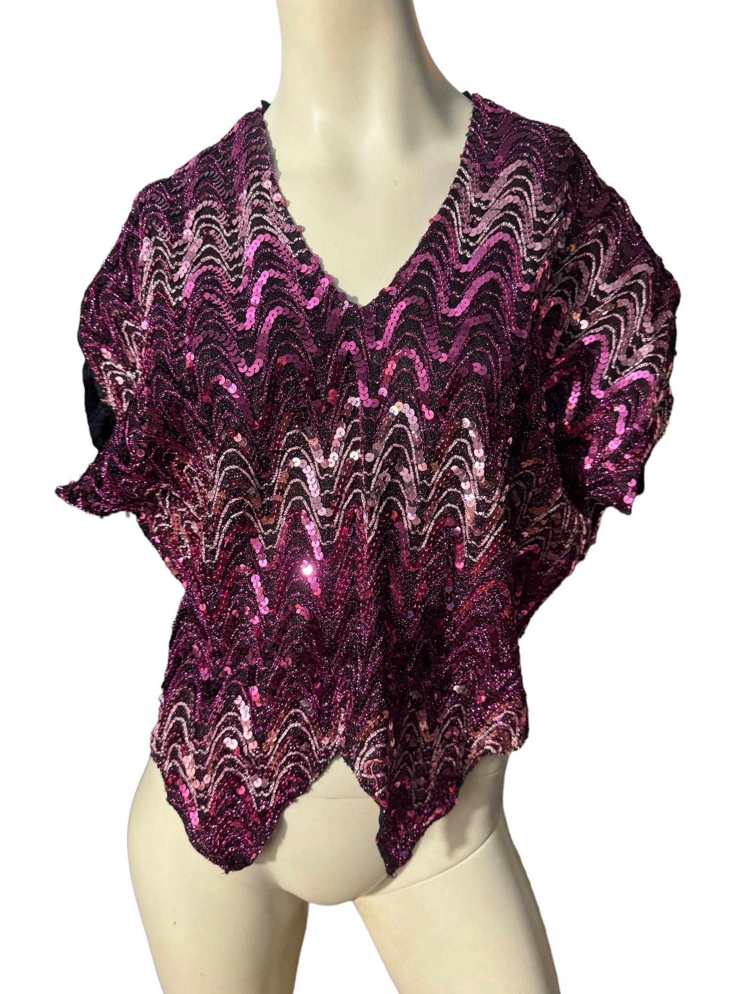 Vintage 70's sequin top shirt L