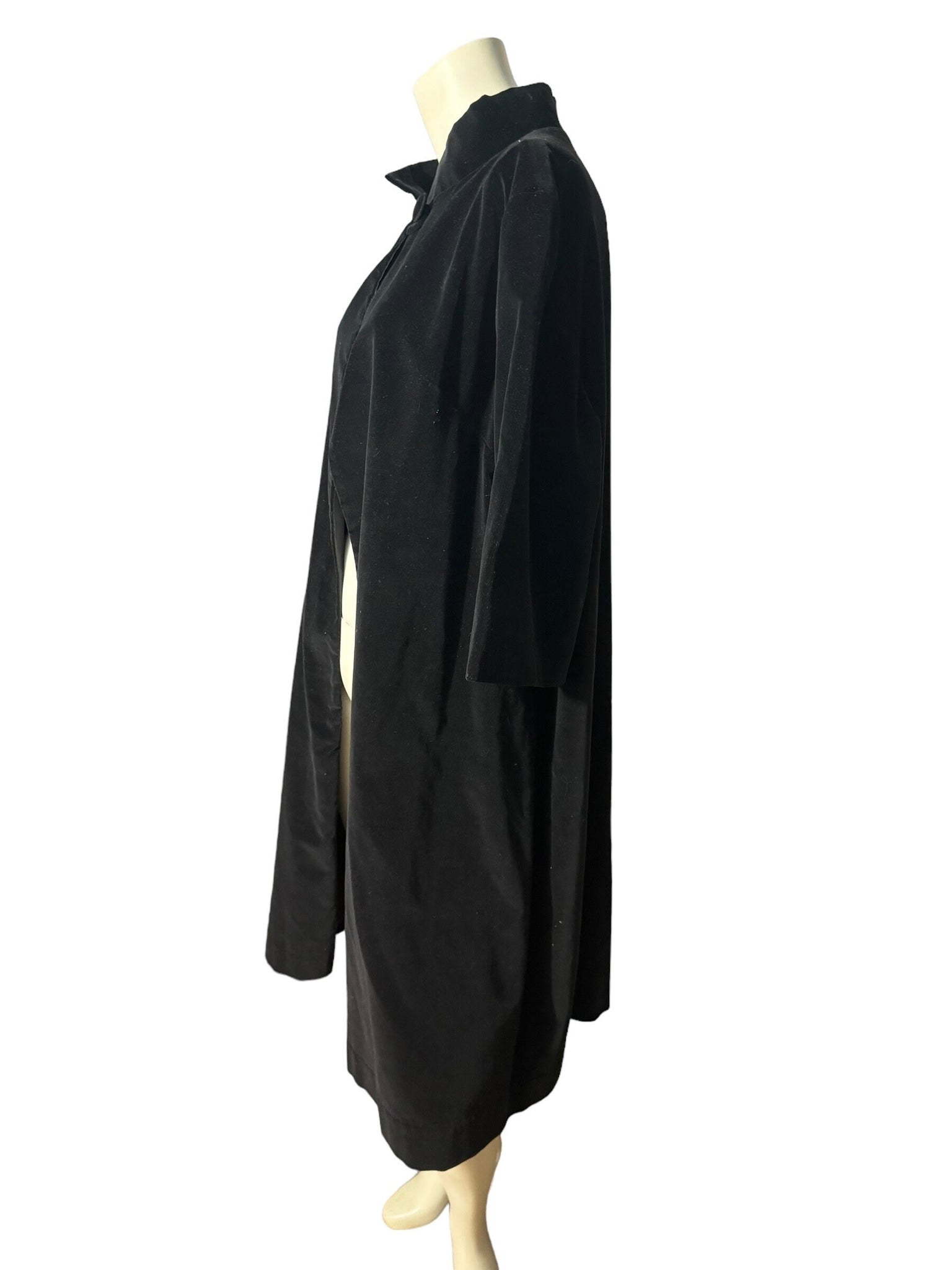 Vintage black velvet 50's coat M L