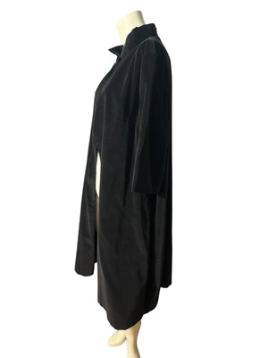Vintage black velvet 50's coat M L
