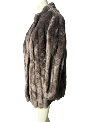 Vintage brown faux fur coat jacket M