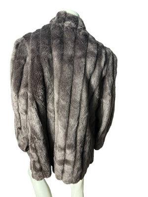 Vintage brown faux fur coat jacket M