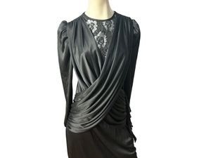 Vintage 80's black & silver dress M Diamond's Run