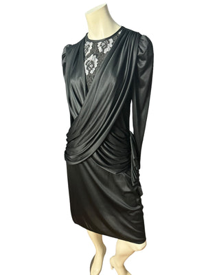 Vintage 80's black & silver dress M Diamond's Run