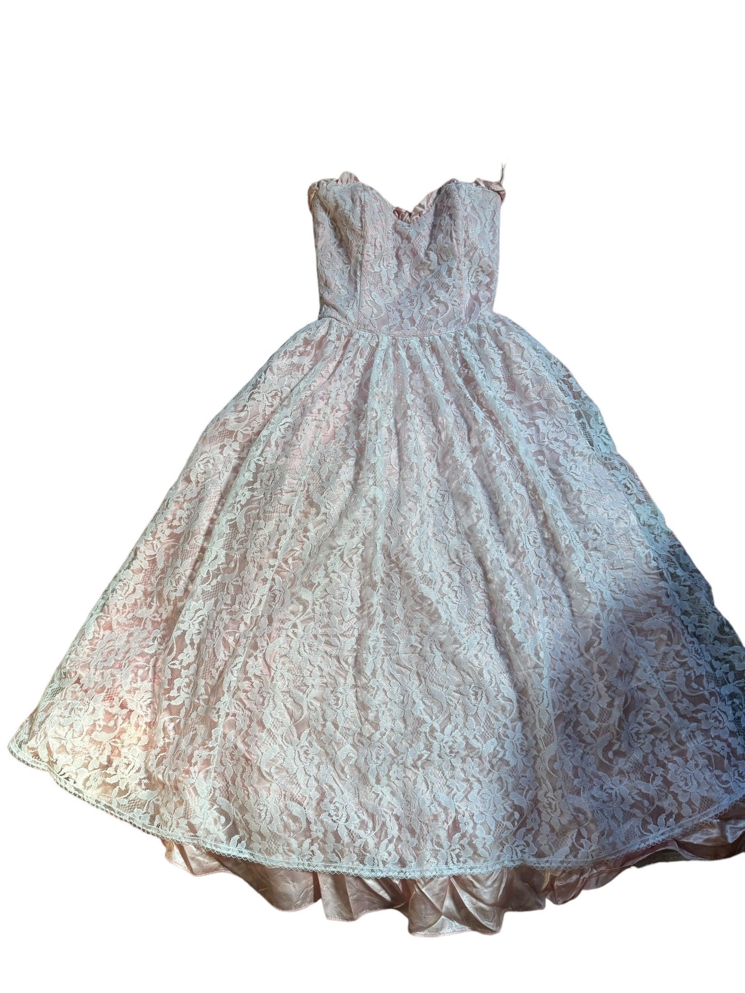 Vintage 80's Gunne Sax cupcake pink lace dress XS
