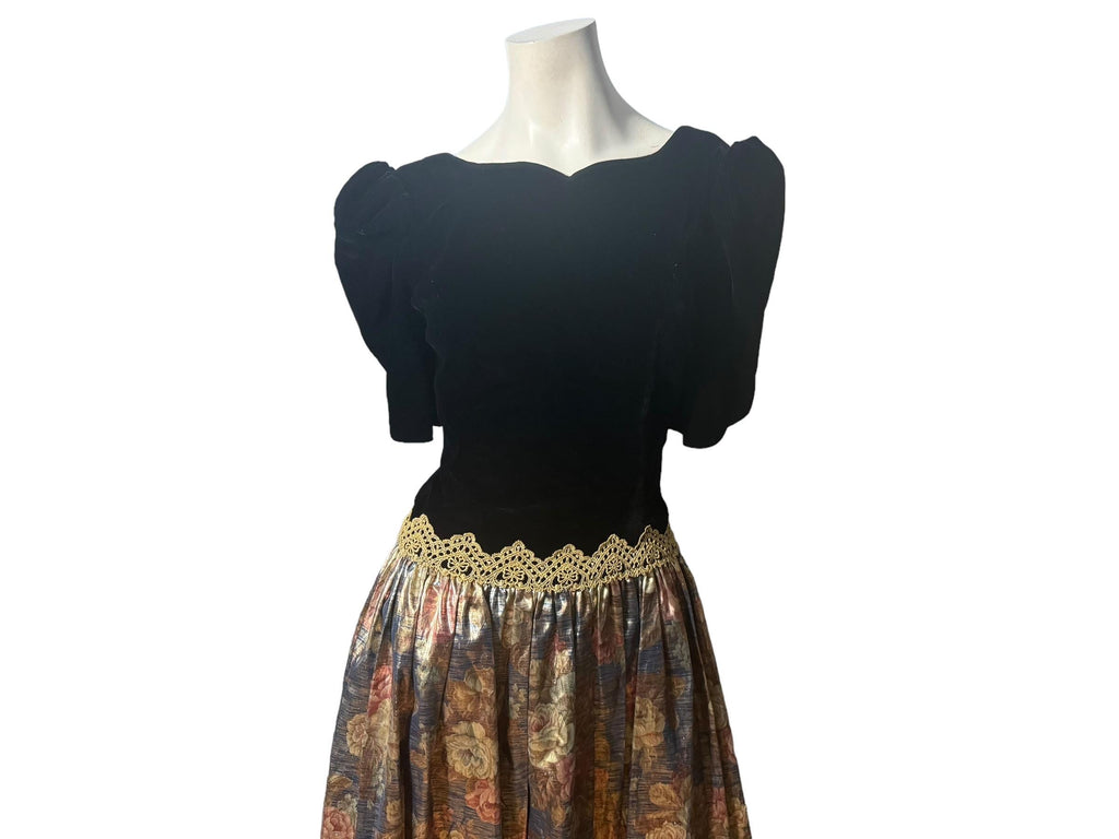 Vintage 80's velvet & gold party dress 10, Scott McClintock