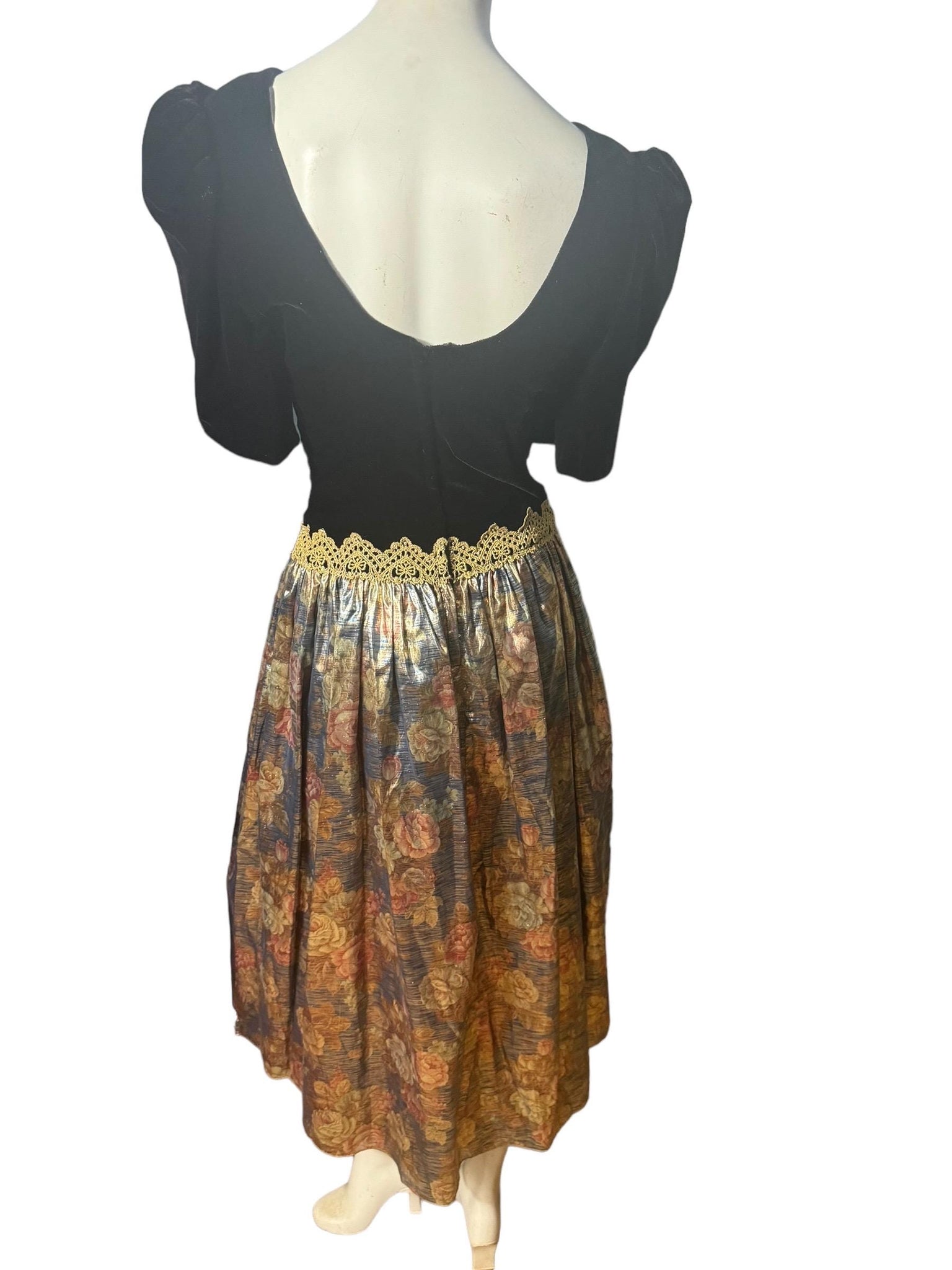 Vintage 80's velvet & gold party dress 10, Scott McClintock