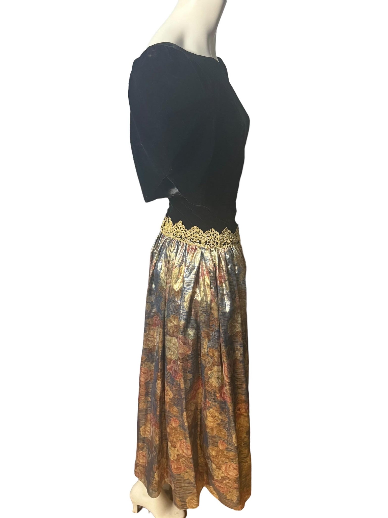 Vintage 80's velvet & gold party dress 10, Scott McClintock