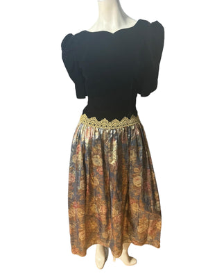 Vintage 80's velvet & gold party dress 10, Scott McClintock