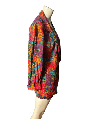 Vintage 80's rayon blazer jacket 10 Doncaster