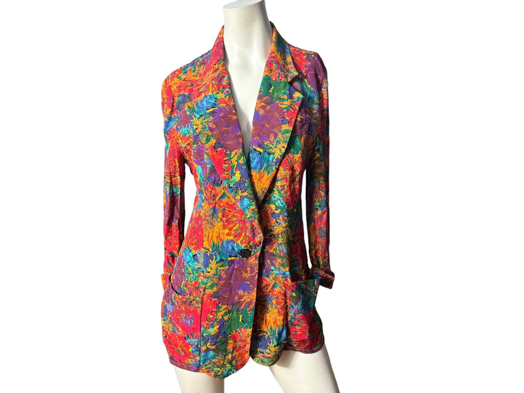 Vintage 80's rayon blazer jacket 10 Doncaster
