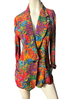 Vintage 80's rayon blazer jacket 10 Doncaster