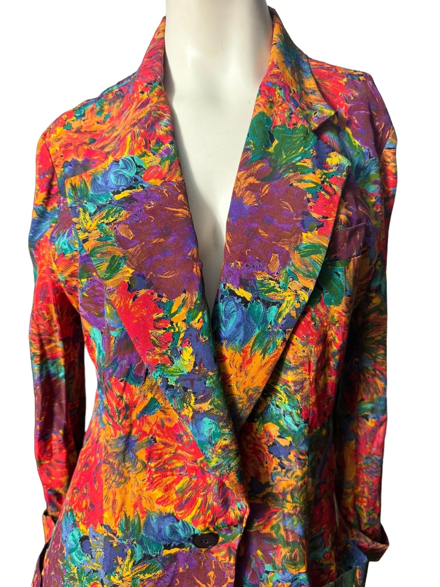 Vintage 80's rayon blazer jacket 10 Doncaster