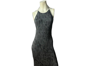 Vintage 80's Jump black bodycon halter dress M 5/6