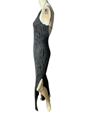 Vintage 80's Jump black bodycon halter dress M 5/6