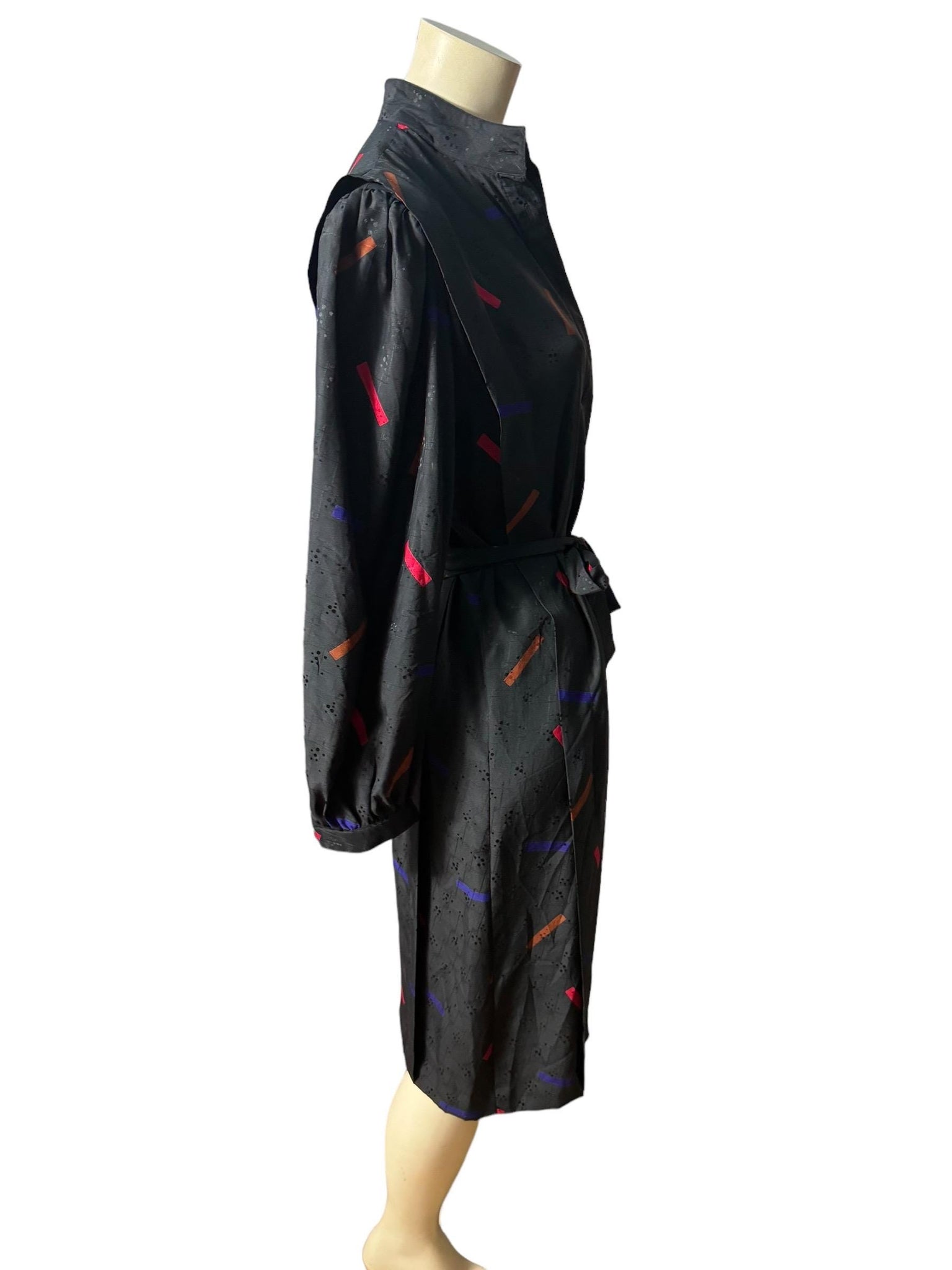 Vintage 80's black mod dress 10 M