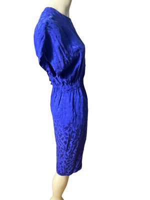 Vintage 80's blue silk dress 12 Liz Claiborne