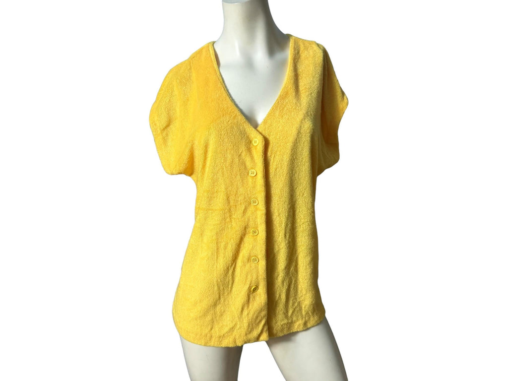 Vintage 70's yellow terry cloth shirt L XL