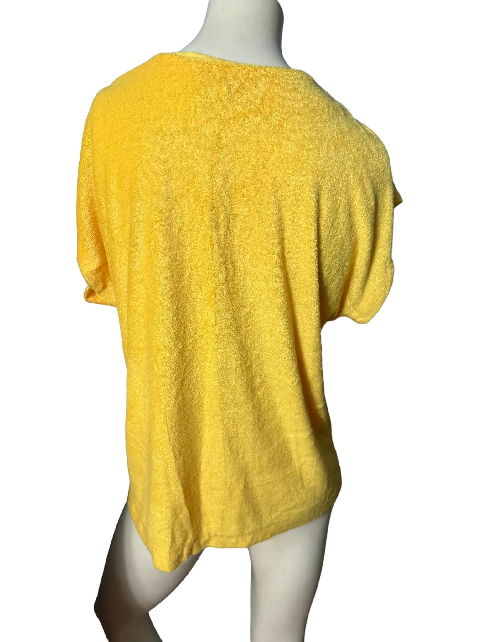 Vintage 70's yellow terry cloth shirt L XL