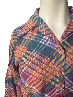 Vintage 70's tie waist blouse shirt S M
