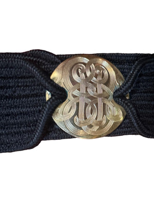 Vintage 80's black & gold belt