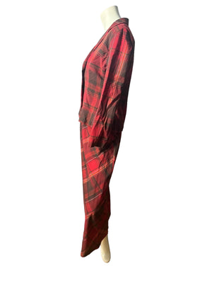 Vintage red plaid skirt & jacket M