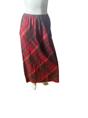 Vintage red plaid skirt & jacket M