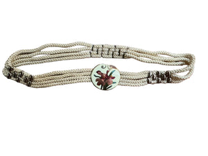 Vintage 80’s rope floral clasp belt