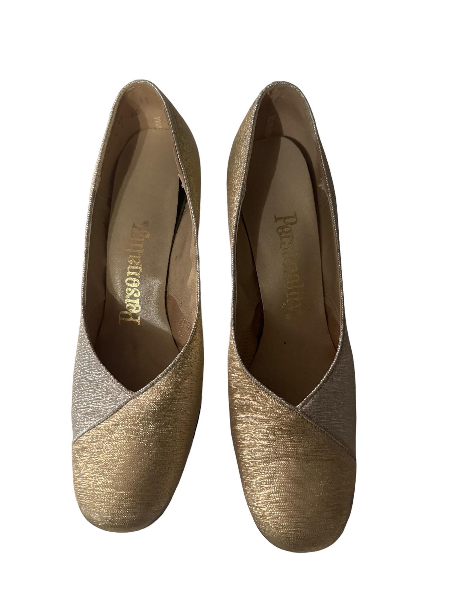 Vintage 60’s gold & silver heels shoes 6.5 AA