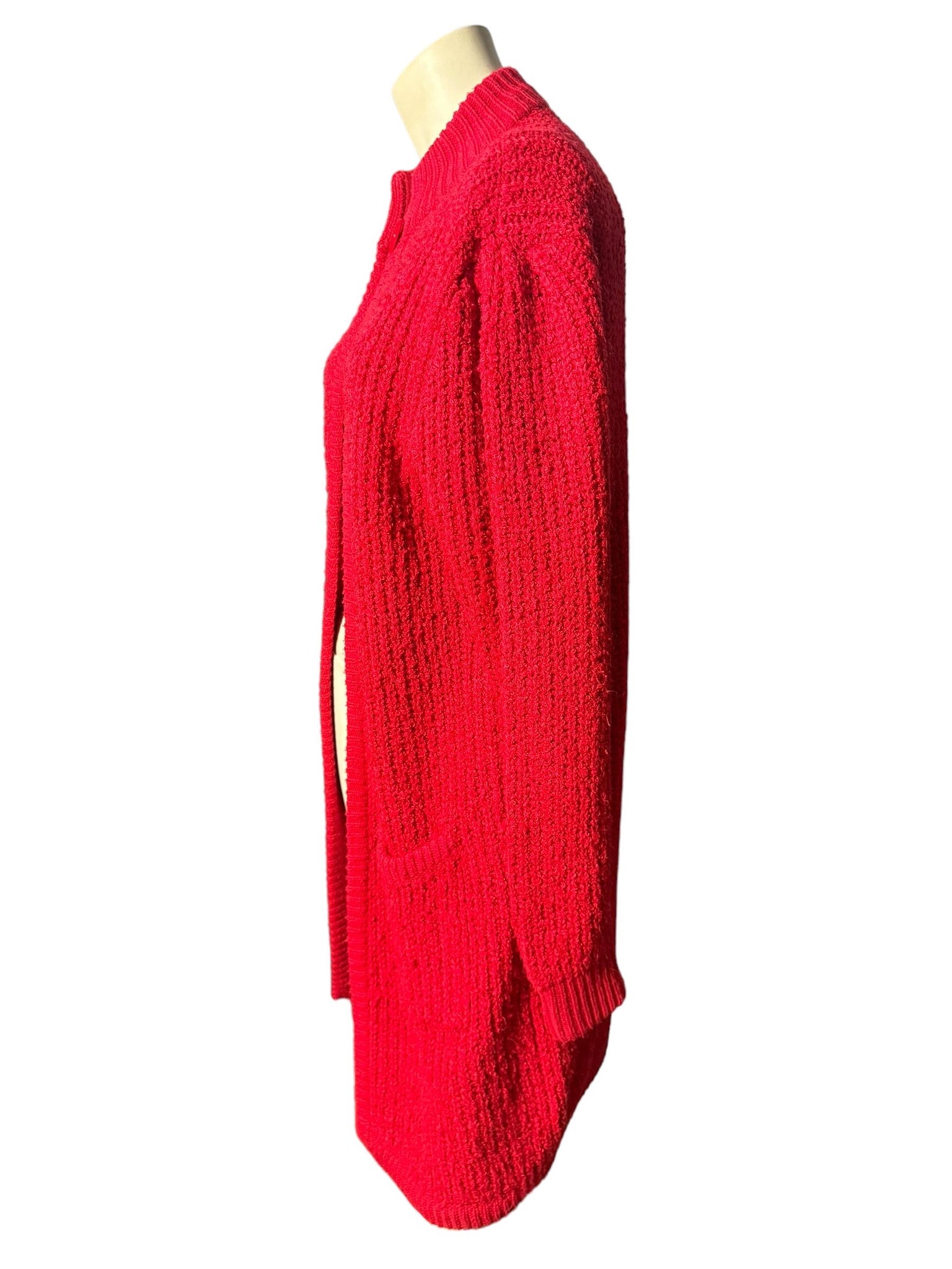 Vintage red 80's long sweater cardigan S le chois