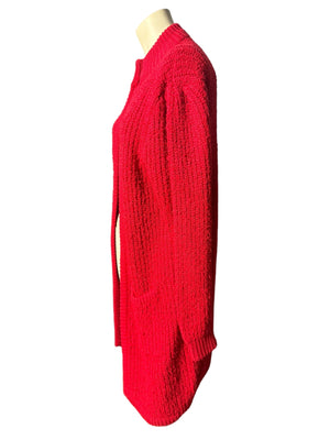Vintage red 80's long sweater cardigan S le chois