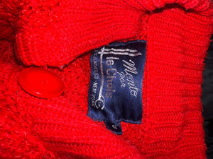 Vintage red 80's long sweater cardigan S le chois