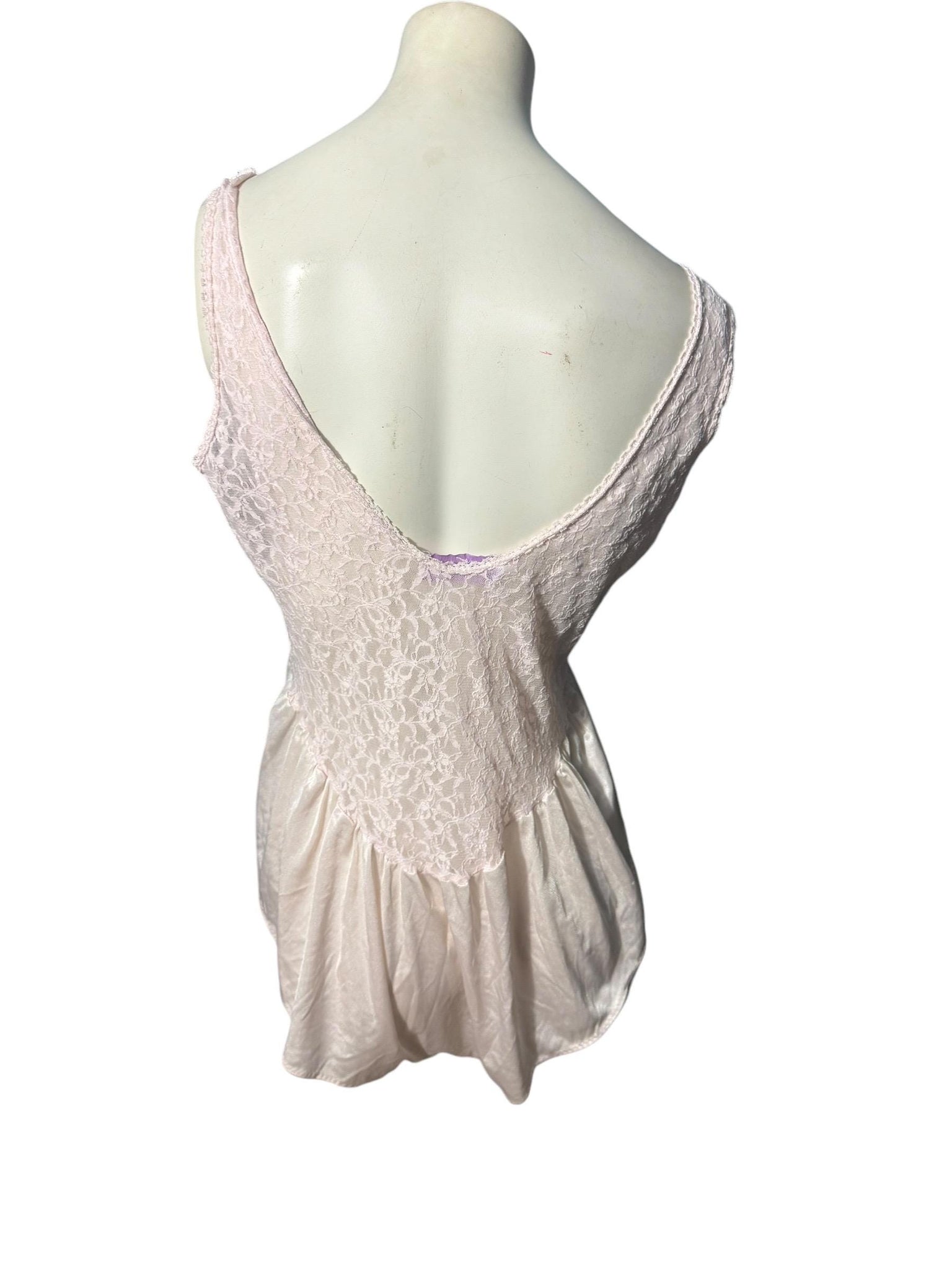 Vintage 80's pink teddy lingerie S M