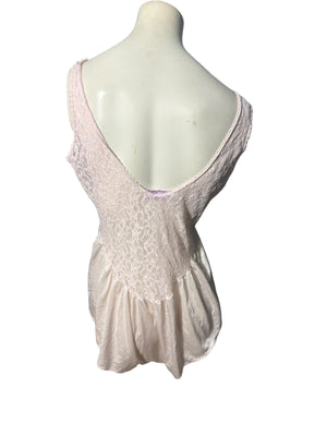 Vintage 80's pink teddy lingerie S M