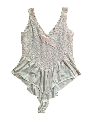 Vintage 80's pink teddy lingerie S M
