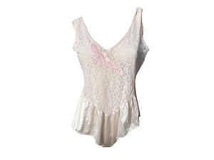 Vintage 80's pink teddy lingerie S M