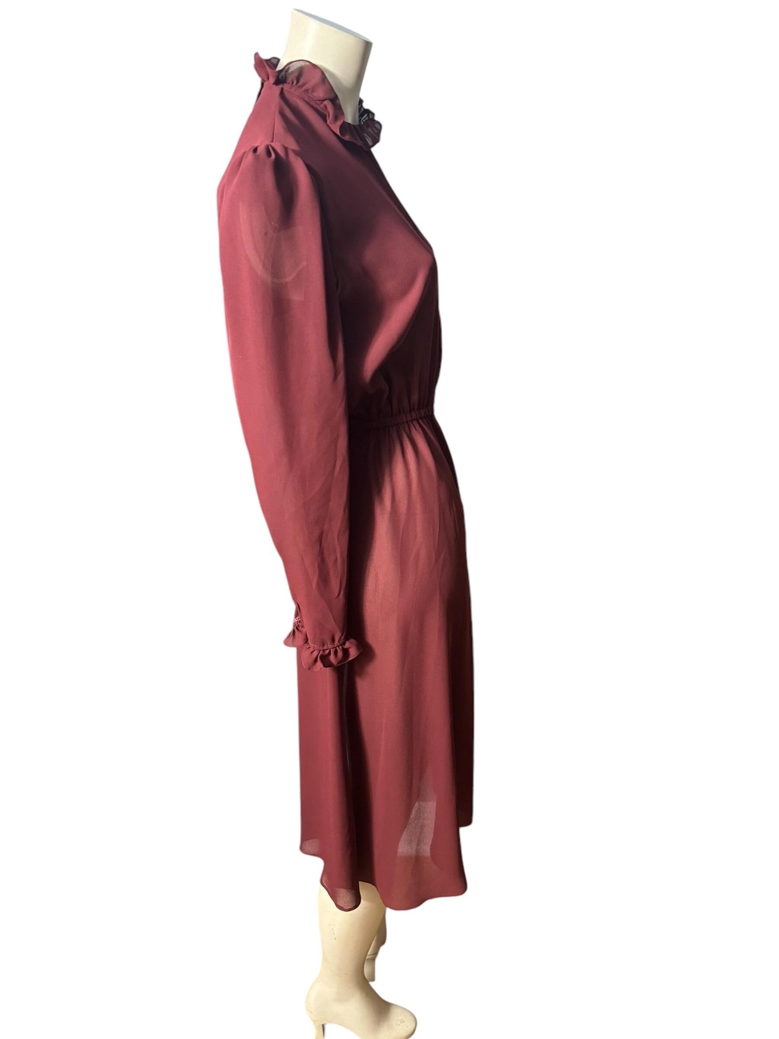 Vintage 70's maroon prairie dress M ACT 1