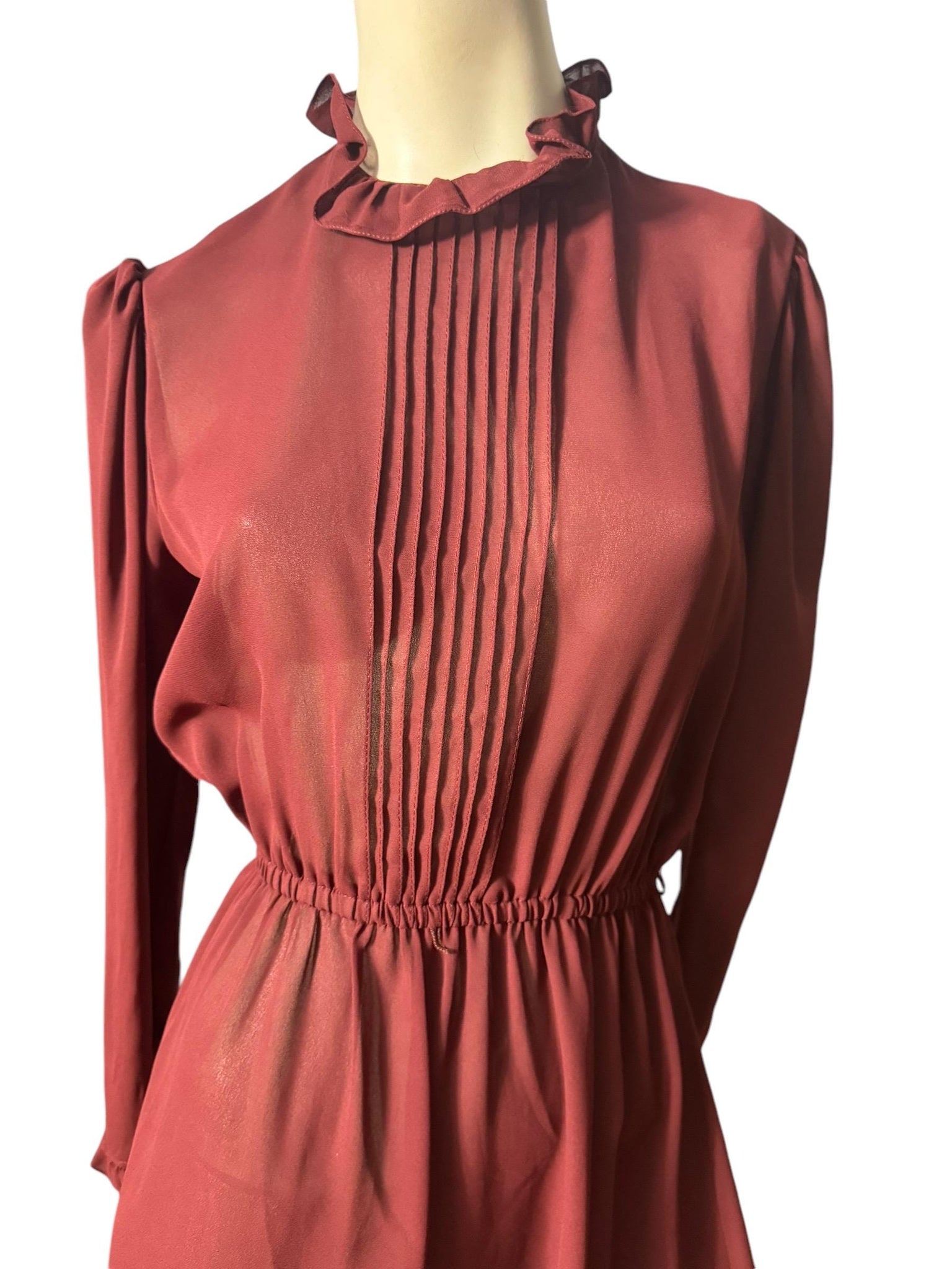 Vintage 70's maroon prairie dress M ACT 1