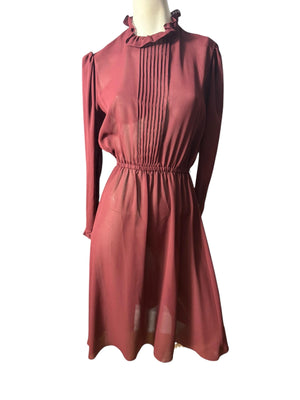 Vintage 70's maroon prairie dress M ACT 1