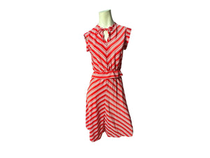 Vintage 70's red chevron dress skirt set M Jonathan Logan