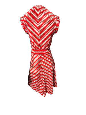 Vintage 70's red chevron dress skirt set M Jonathan Logan